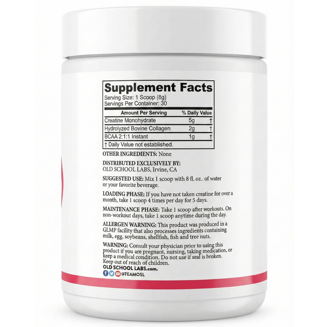 Creatina para Mujeres Old School Labs® Más Fuerza, Más Glúteo, Más Recuperación