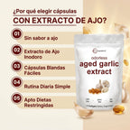 AGED GARLIC EXTRACT™ Extracto de Ajo Envejecido 24 Meses Sin Olor, Sin OMG y Sin Gluten, cuida tu corazon.