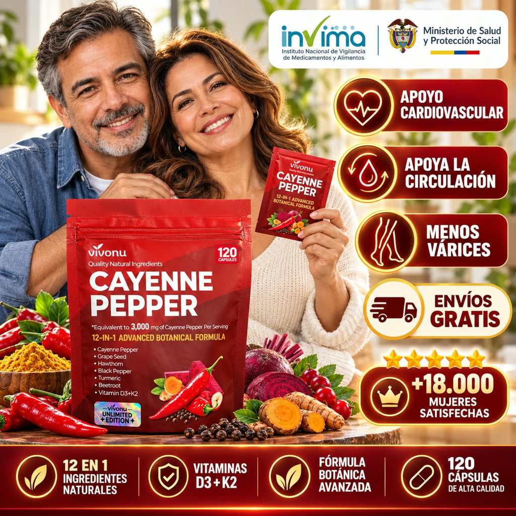 Pimienta de Cayena 12 en 1 - Activa tu Circulación y Cuida tu Corazón empieza a cuidate hoy