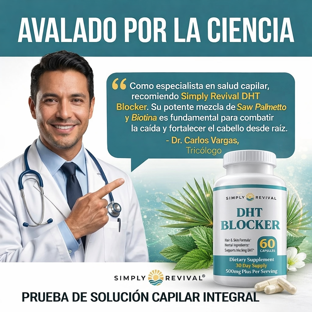 Simply Revival® DHT Blocker™ – Bloqueador Herbal de DHT para el Crecimiento y Fortalecimiento Capilar