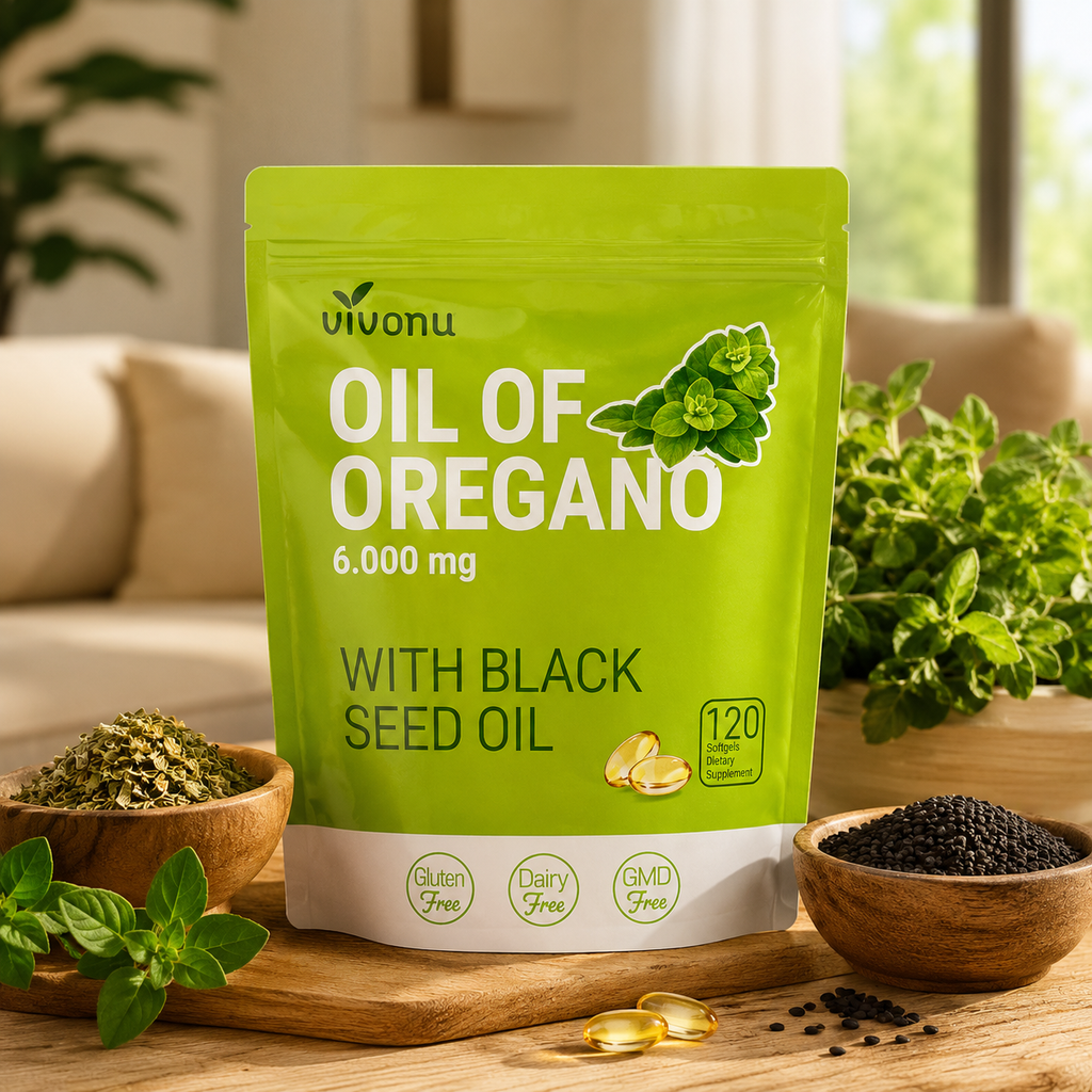 VivoNu™ Aceite de Orégano + Aceite de Semilla Negra ayuda a tu Bienestar Digestivo e Inmunológico