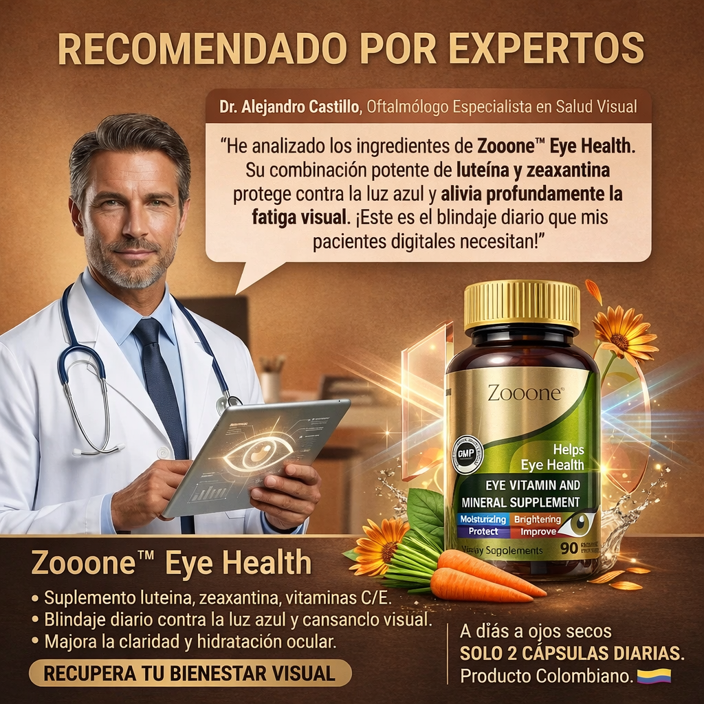 Zooone™ Protección Ocular Avanzada con Luteína, Zinc y Vitaminas C, no los descuides.