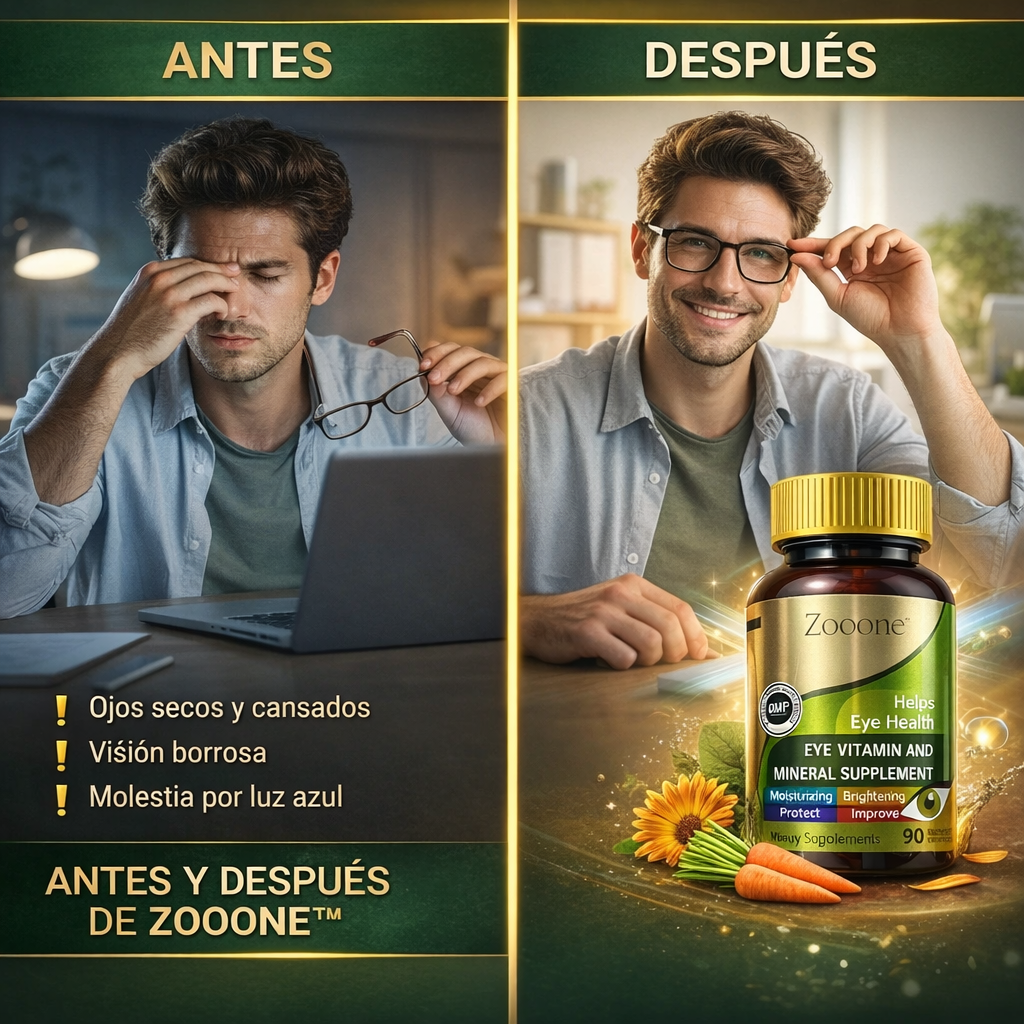 Zooone™ Protección Ocular Avanzada con Luteína, Zinc y Vitaminas C, no los descuides.