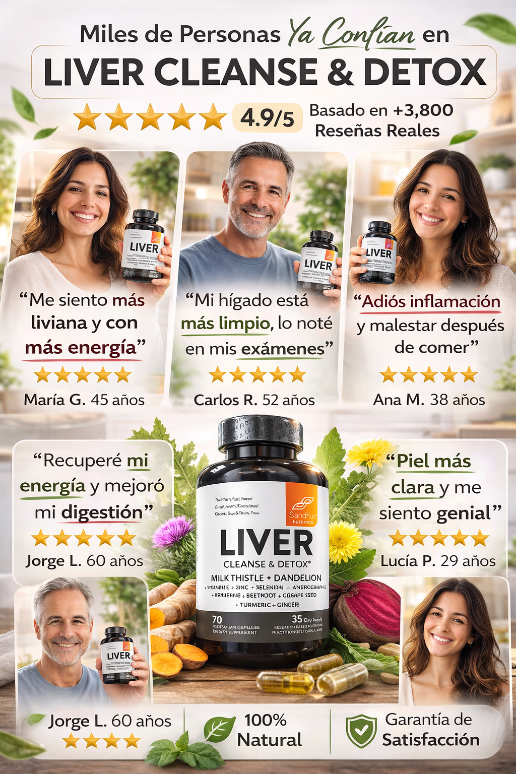 Liver Cleanse & Detox Sandhus Nutrition® Ayuda a que tu Hígado Funcione Mejor, inicia desde hoy