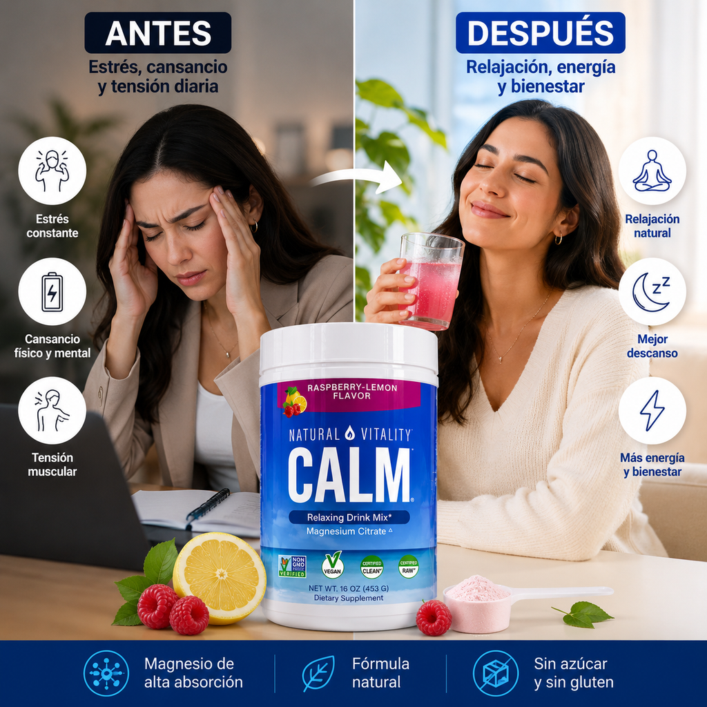 MAX CALM® Bebida Relajante de Magnesio, reduce el cortisol