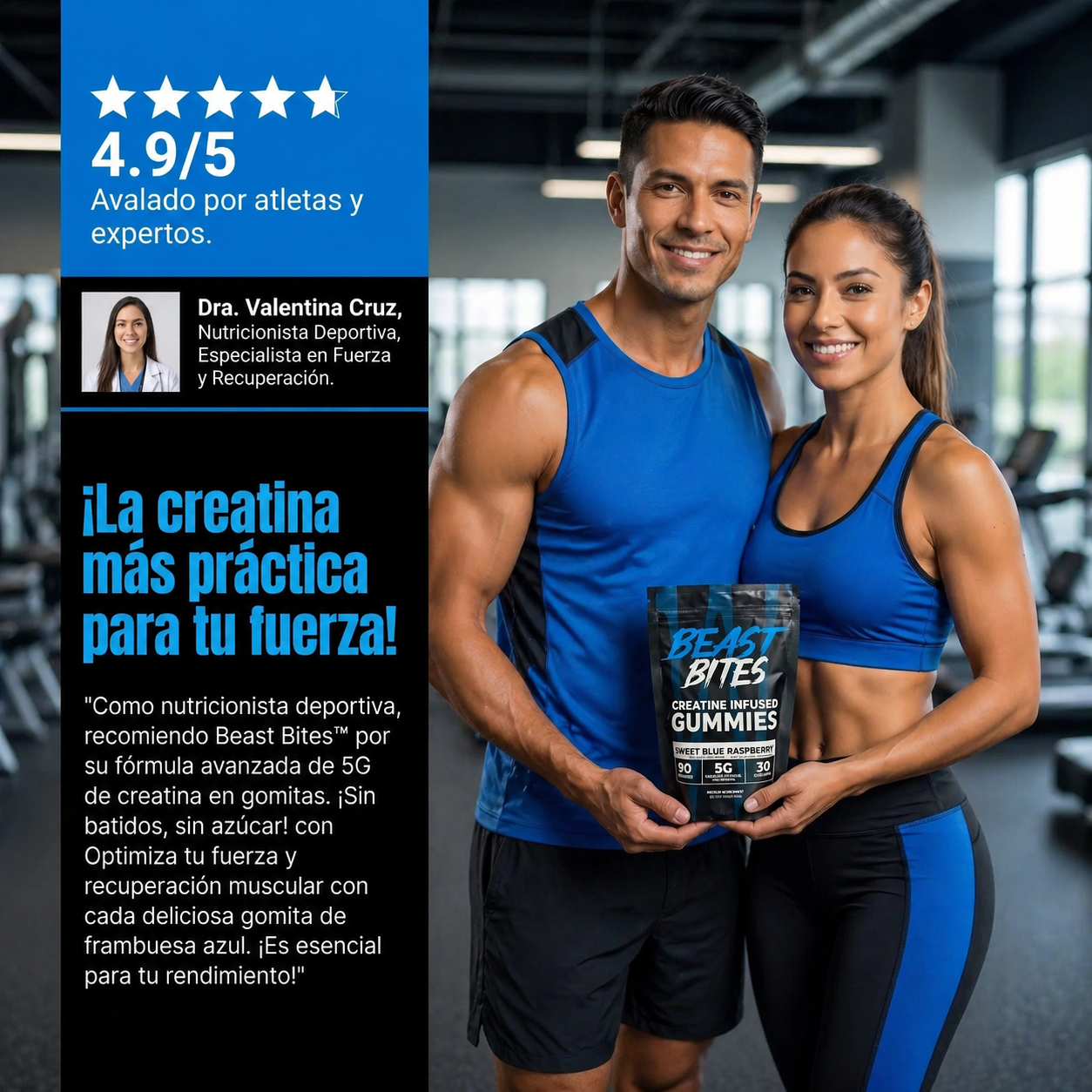 Beast Bites™ Creatina en Gomitas Veganas Sin Azúcar, Fuerza y Recuperación Muscular rapida, que esperas para probarlas
