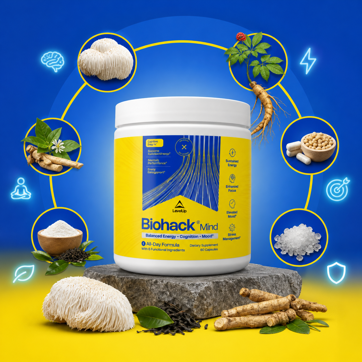 LevelUp Biohack Mind™ – Potencia tu mente: energía, memoria y enfoque