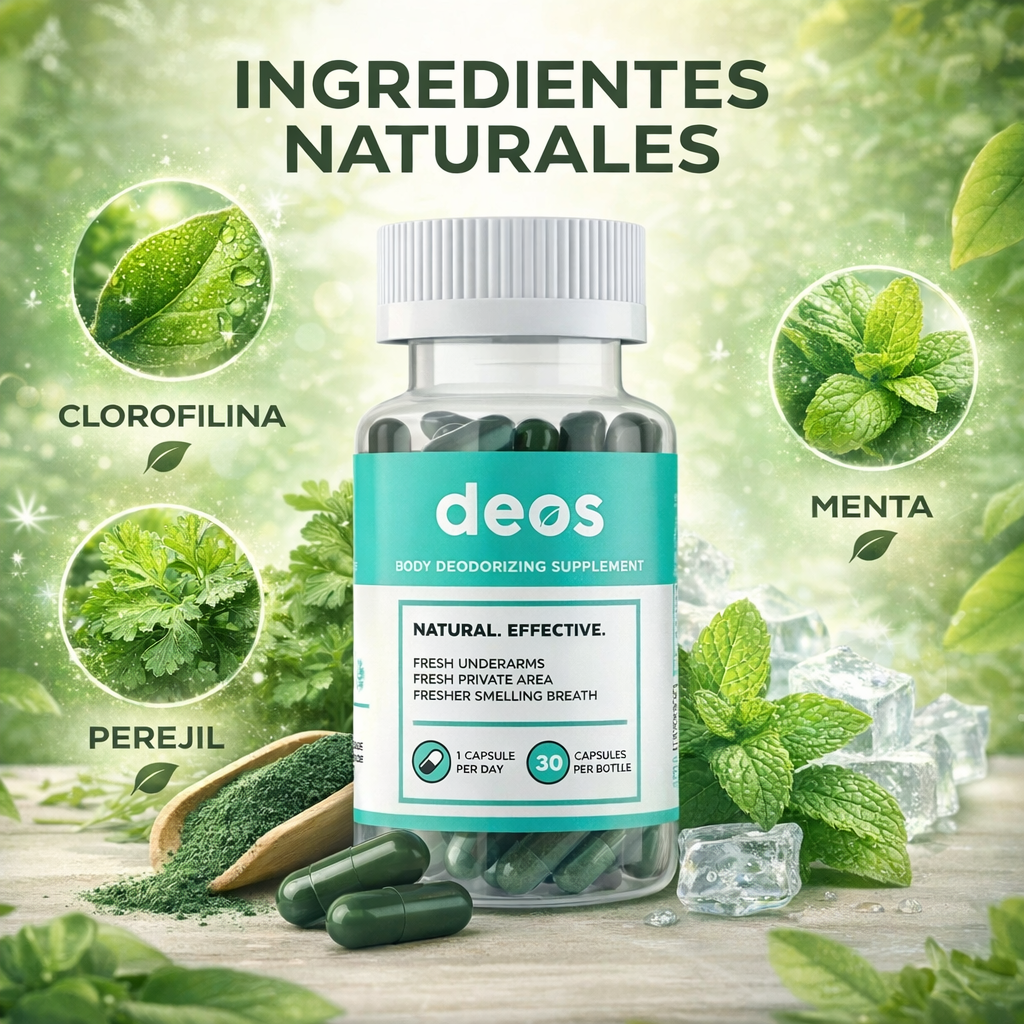 DEOS™® – El Desodorante Interno Natural que Elimina el Olor Corporal desde Dentro