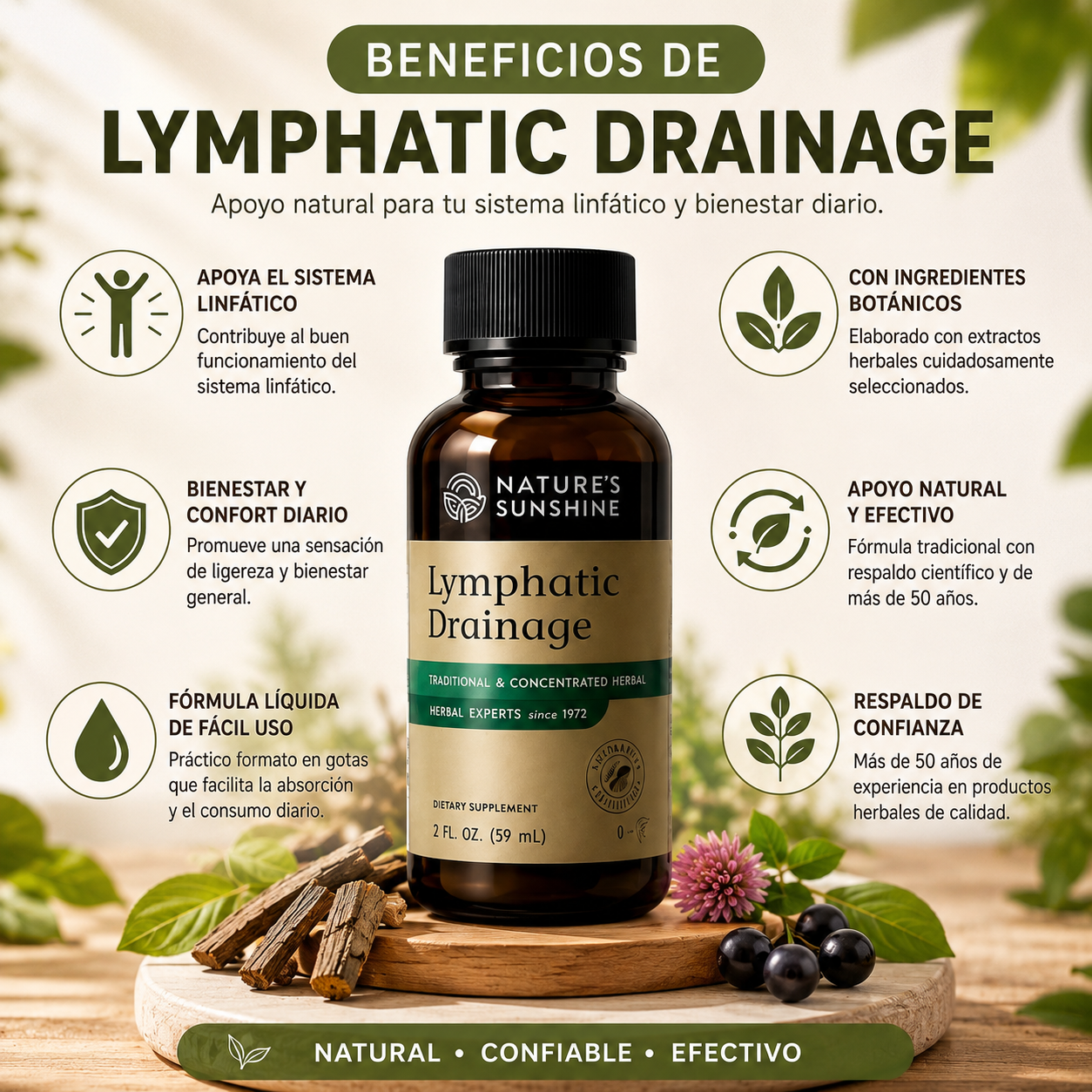Nature's Sunshine® Lymphatic Drainage™ | Fórmula Líquida para Apoyo Linfático, empieza hoy!!
