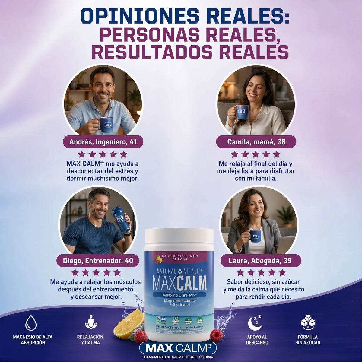 Calm Max MAX CALM® Bebida Relajante de Magnesio, reduce el cortisol – ATLAS GO