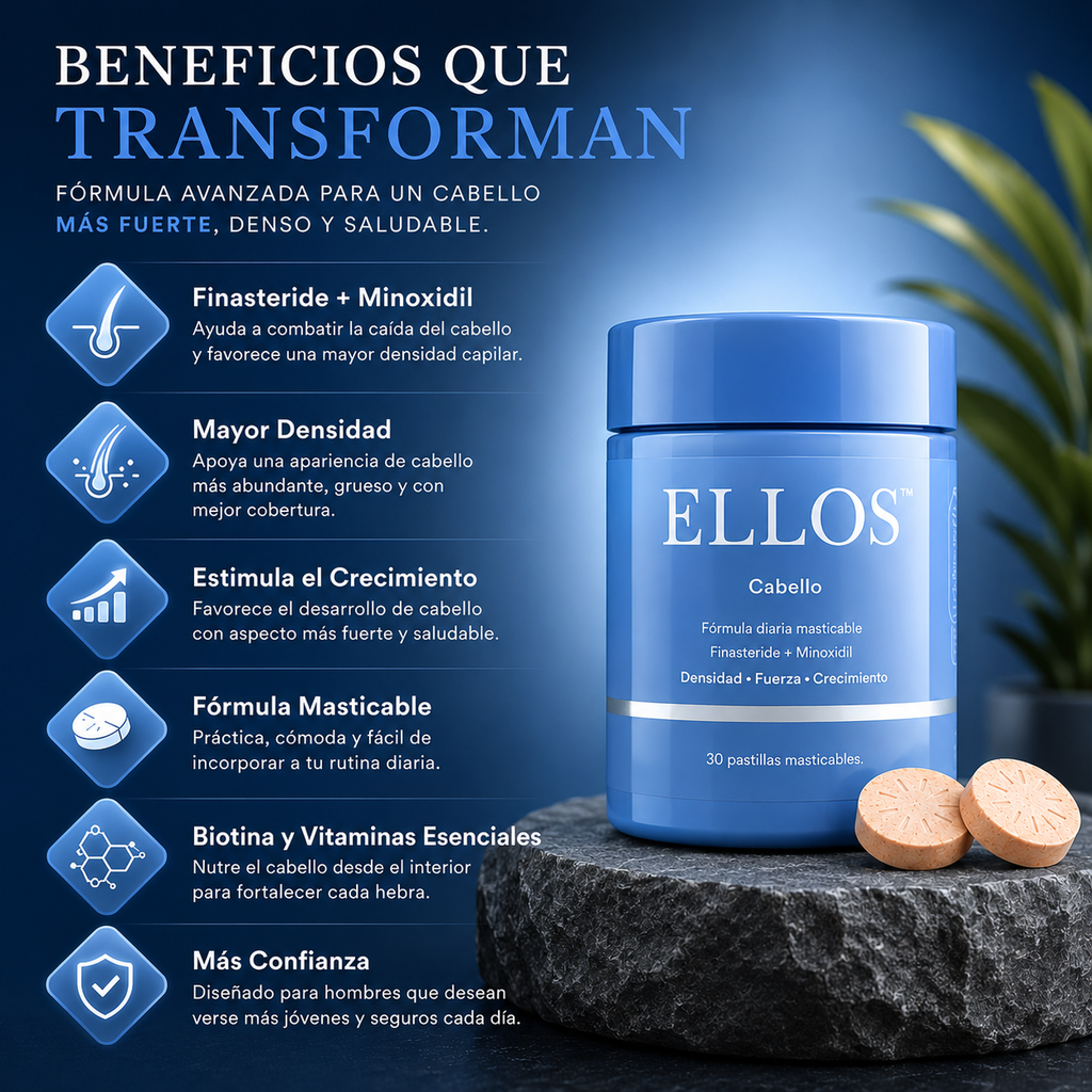 ELLOS™ Cabello | Finasteride + Minoxidil para Densidad, Fuerza y Crecimiento, Empieza hoy!!