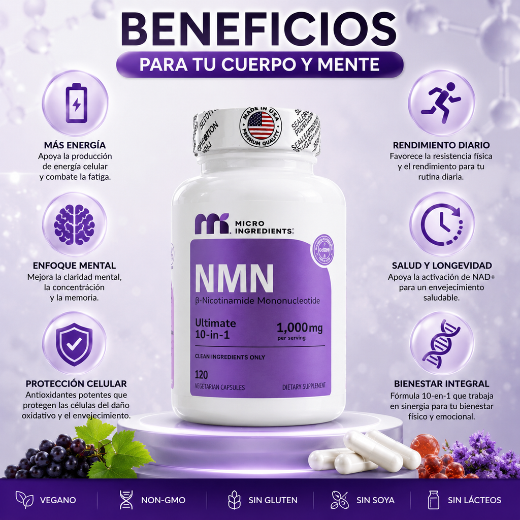 NMN Elite by Micro Ingredients® Energía Celular y Longevidad Avanzada ¡Ordénalo Hoy!