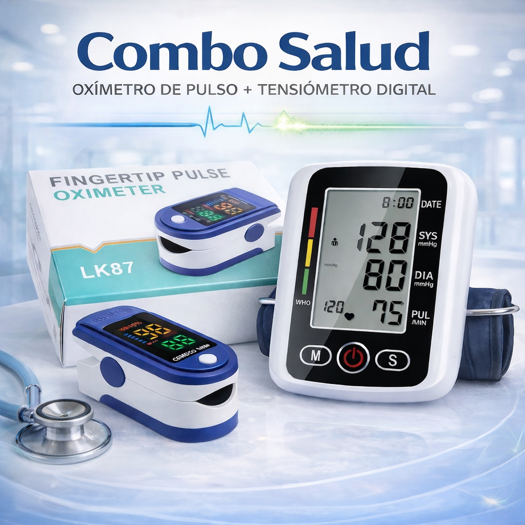 Combo Oxímetro + Tensiómetro Digital | Control de Salud en Casa