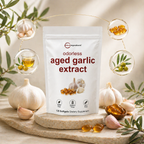 AGED GARLIC EXTRACT™ Extracto de Ajo Envejecido 24 Meses Sin Olor, Sin OMG y Sin Gluten, cuida tu corazon.