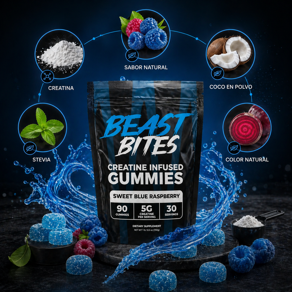 Beast Bites™ Creatina en Gomitas Veganas Sin Azúcar, Fuerza y Recuperación Muscular rapida, que esperas para probarlas