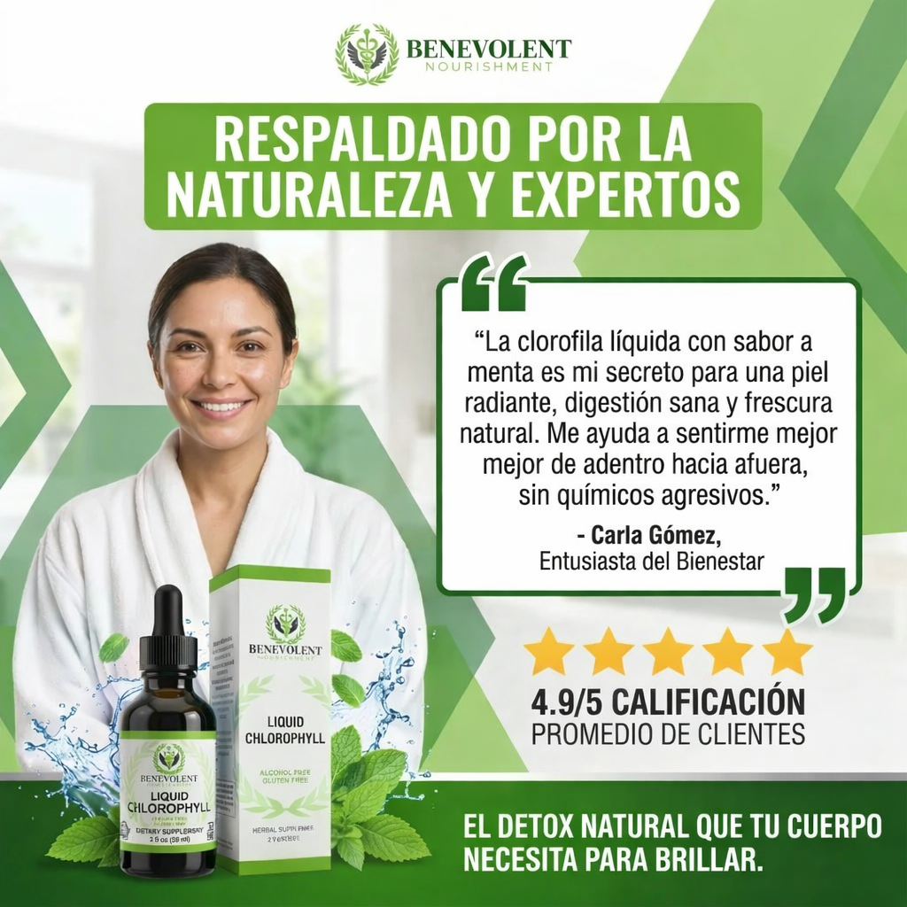 Clorofila Líquida Benevolent Nourishment® – Detox y Control de Olor