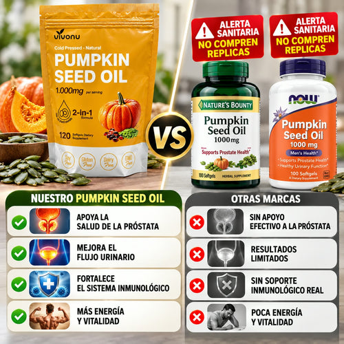 -Aceite de Semilla de Calabaza + Saw Palmetto, VivoNu™  Apoyo para la Próstata y la Salud Urinaria, 120 Cápsulas Blandas