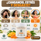 Creatina en Gomitas para Mujer - Más Fuerza, Energía y Recuperación en Cada Entrenamiento - Sabor Frutas Tropicales - 75 Gomitas