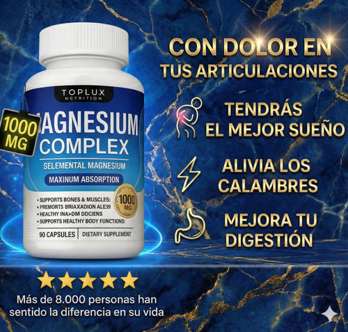 Complejo de Magnesio para Dormir Mejor, Relajar Músculos y Reducir Estrés