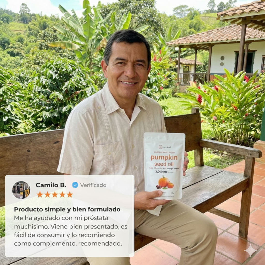 Pumpkin Seed Oil Microingredients®  3000 mg™ + Saw Palmetto Apoya tu Salud Prostática y fortalece tu cabello desde hoy.