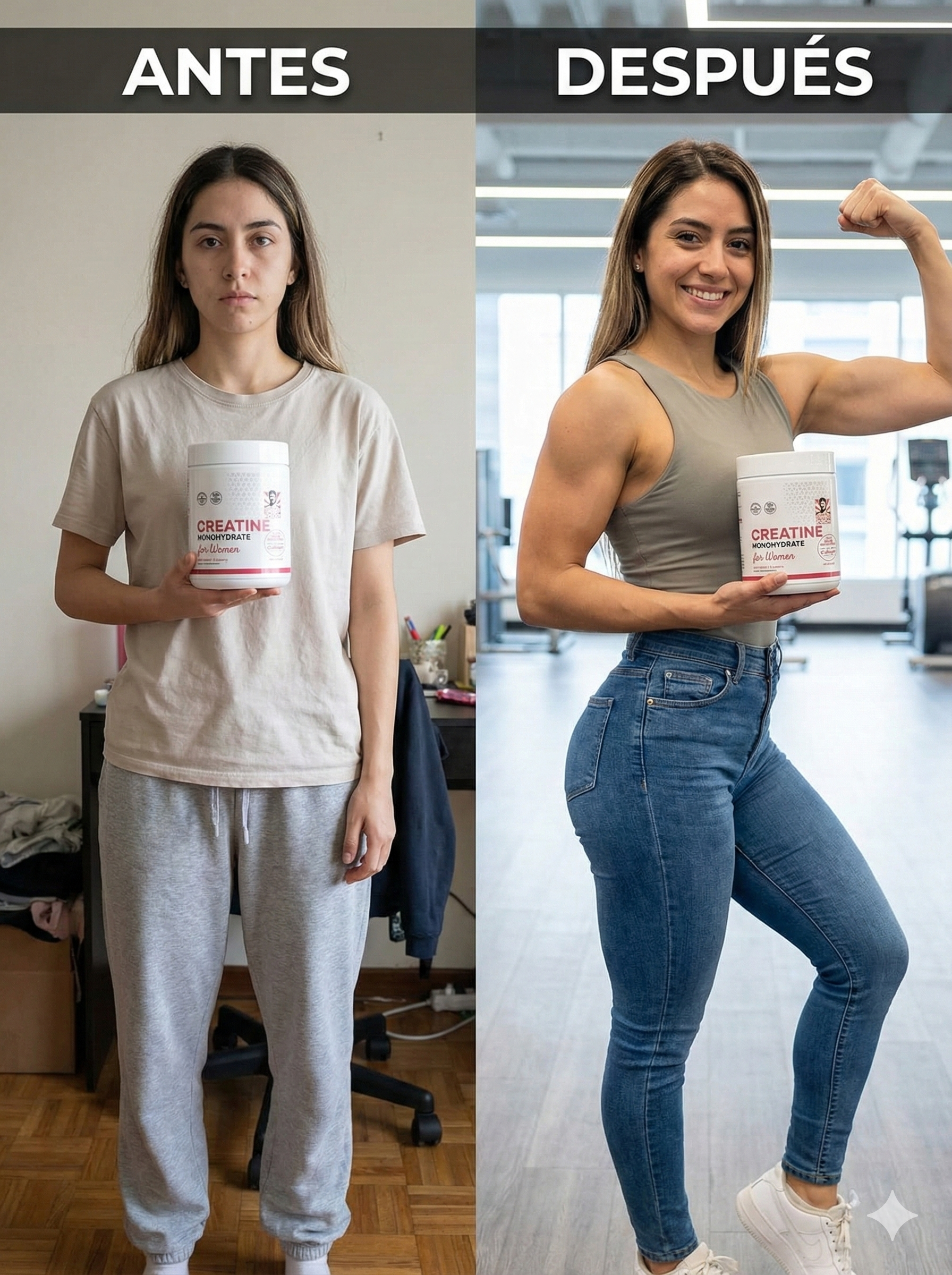 Creatina para Mujeres Old School Labs® Más Fuerza, Más Glúteo, Más Recuperación