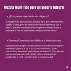 Multicolageno de Péptidos Microingredients® 1lb  Mezcla Avanzada de 5 Colágenos, Biotina, Vitamina C y Ácido Hialurónico
