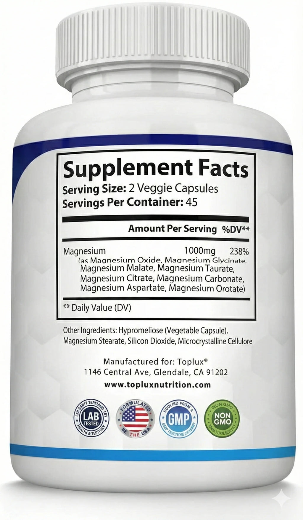 Complejo de Magnesio para Dormir Mejor, Relajar Músculos y Reducir Estrés