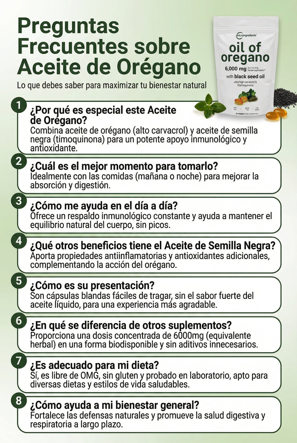 Oil of Oregano  Microingredients® Fórmula 2 en 1 y Defensa Antioxidante para el cuerpo, protejelo desde hoy, 90 Soft Capsulas