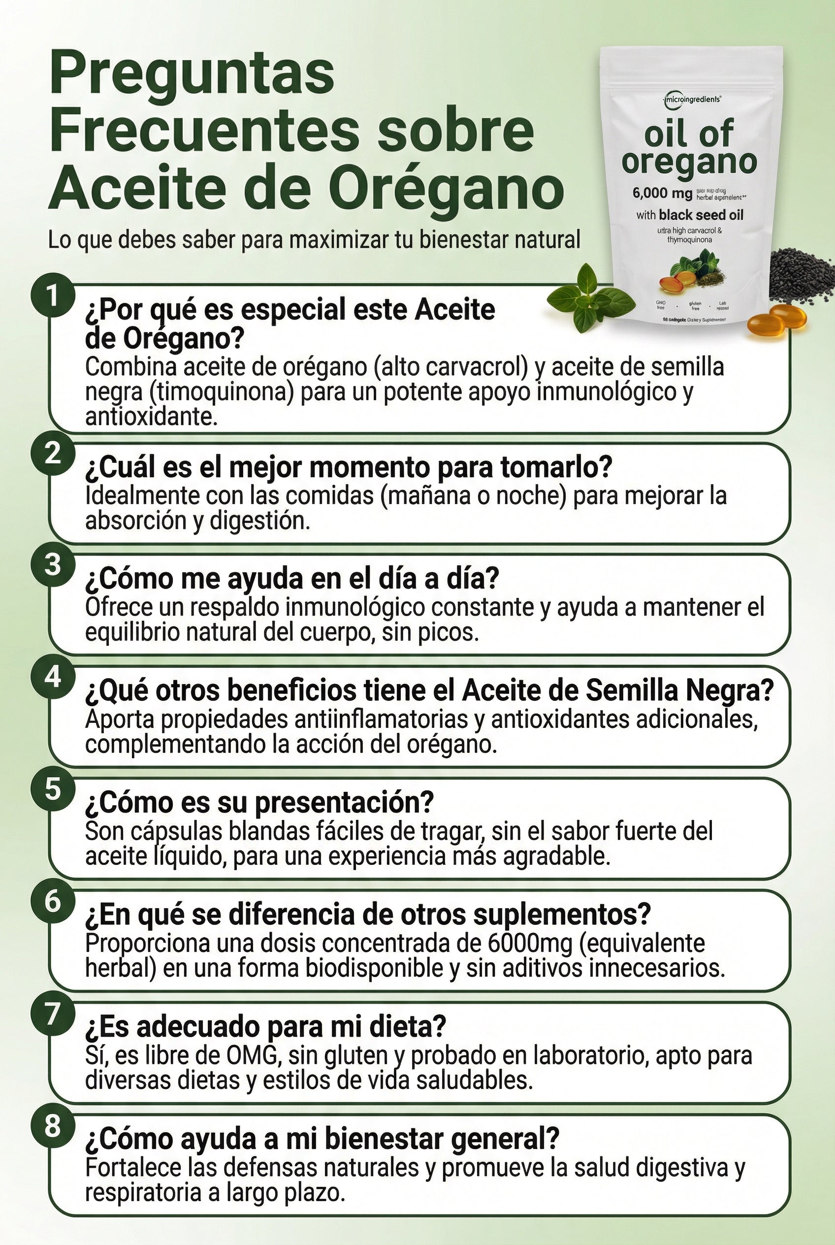 Oil of Oregano  Microingredients® Fórmula 2 en 1 y Defensa Antioxidante para el cuerpo, protejelo desde hoy, 90 Soft Capsulas