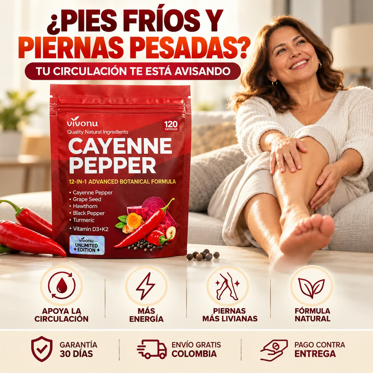 Pimienta de Cayena 12 en 1 - Activa tu Circulación y Cuida tu Corazón empieza a cuidate hoy