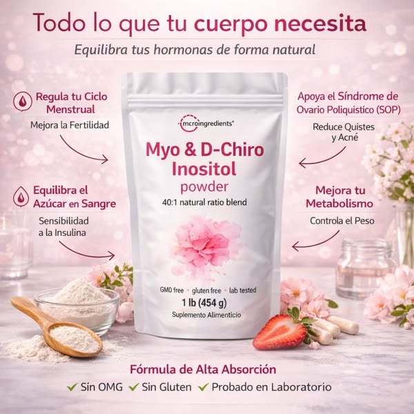 Inositol 40:1 Myo & D-Chiro para el Equilibrio Hormonal