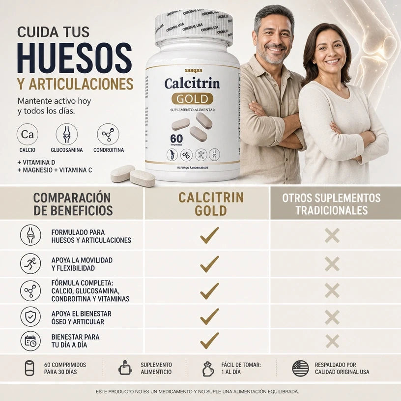 Calcitrin Gold™ Soporte Integral para Huesos, Articulaciones y Movilidad, empieza a cuidarte hoy!!