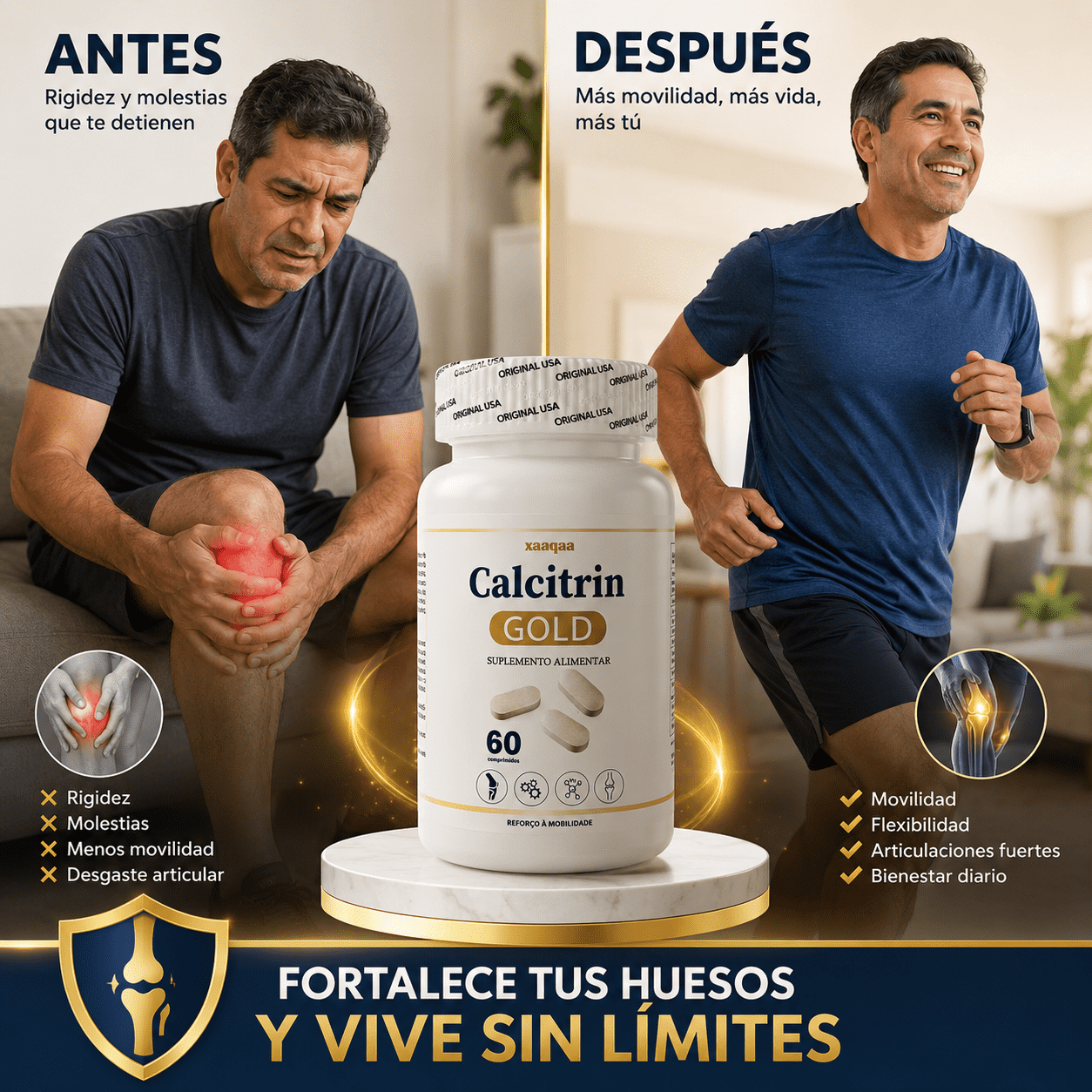 Calcitrin Gold™ Soporte Integral para Huesos, Articulaciones y Movilidad, empieza a cuidarte hoy!!
