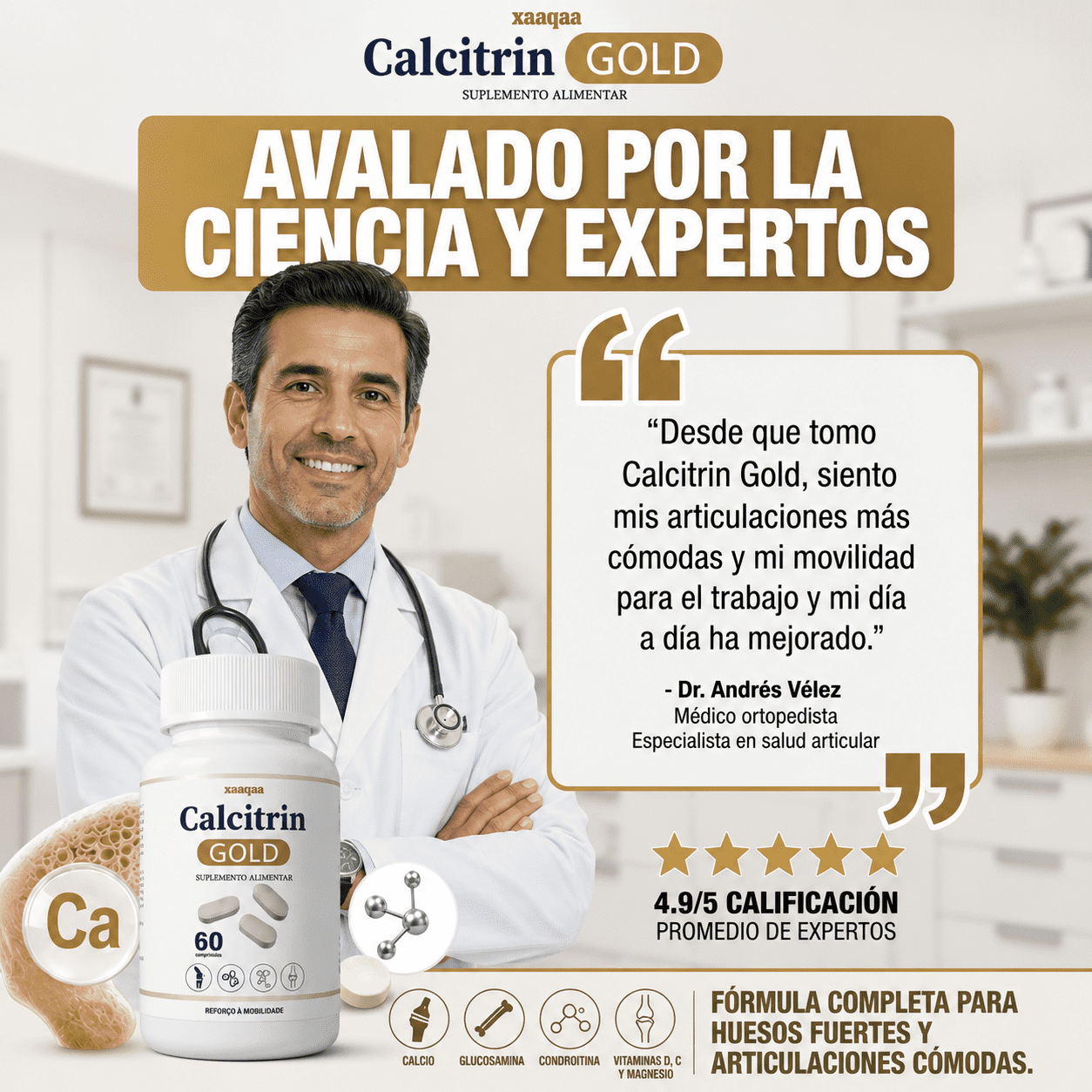 Calcitrin Gold™ Soporte Integral para Huesos, Articulaciones y Movilidad, empieza a cuidarte hoy!!