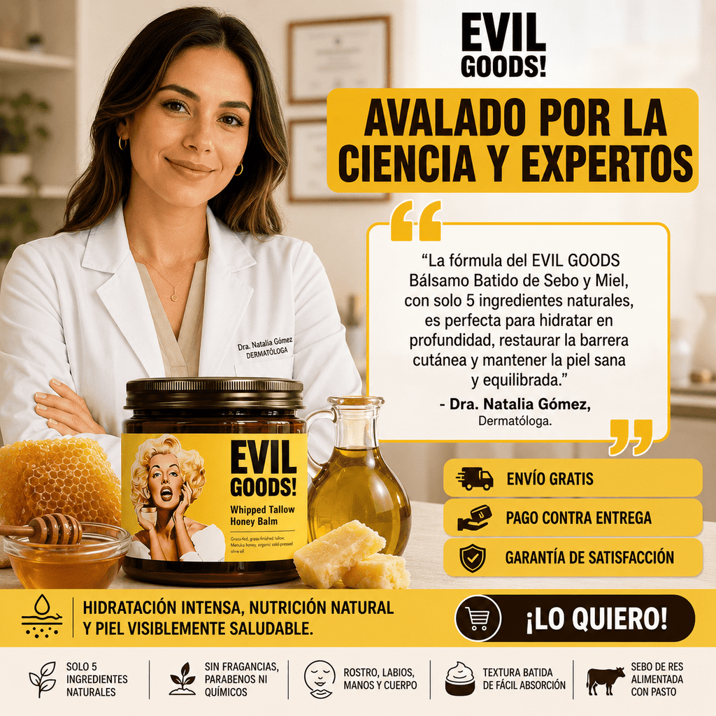 EVIL GOODS™ Bálsamo Batido de Sebo y Miel – Hidratación y Nutrición Profunda, empieza hoy!!