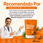 Aceite de Semilla de Calabaza + Saw Palmetto, VivoNu™  Apoyo para la Próstata y la Salud Urinaria, 120 Cápsulas Blandas