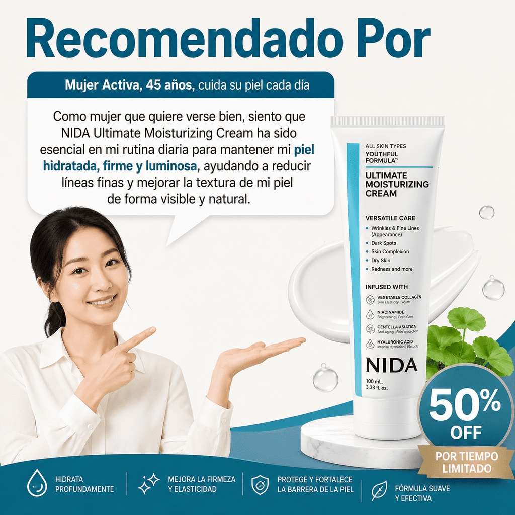 NIDA® Crema Hidratante Anti-Edad Coreana, empieza a cuidar tu piel desde hoy !!!