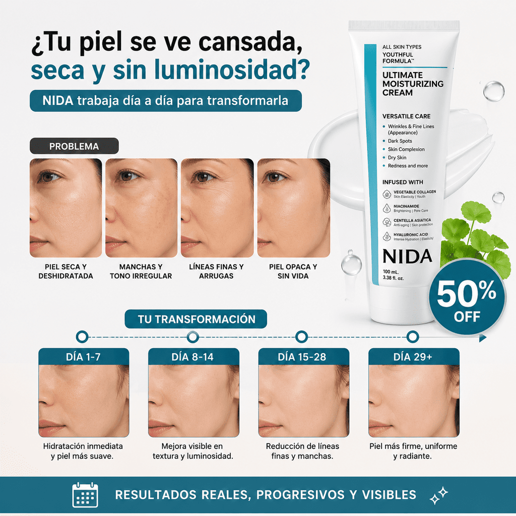 NIDA® Crema Hidratante Anti-Edad Coreana, empieza a cuidar tu piel desde hoy !!!
