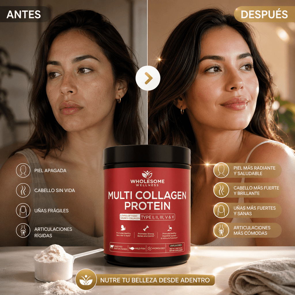 MULTICOLLAGEN PROTEIN™  5 Tipos de Colágeno para Piel, Cabello, Uñas y Articulaciones, empieza hoy