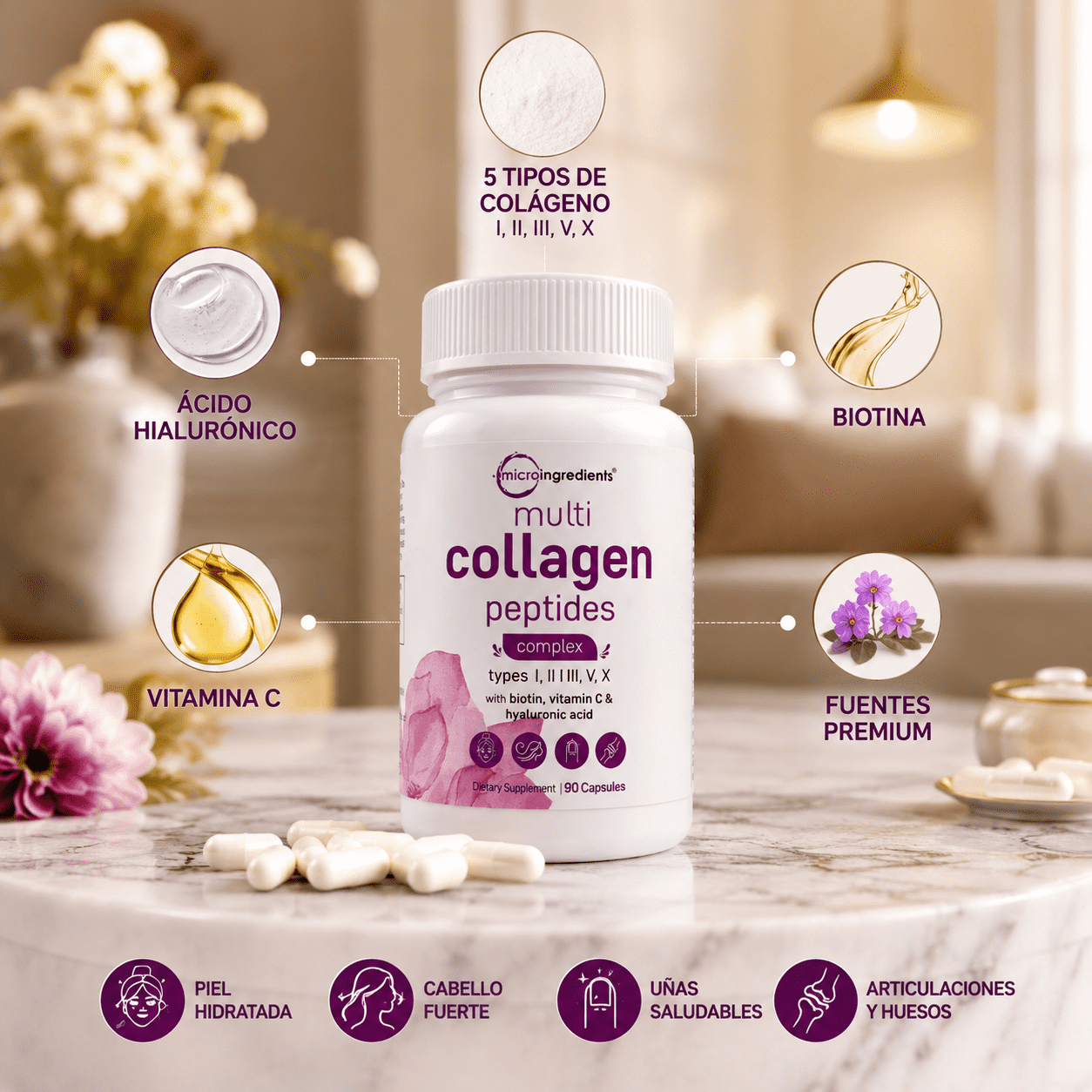 Multi Colágeno™ MicroIngredients®   Mejora Piel, Cabello, Uñas y Articulaciones, Empieza hoy.
