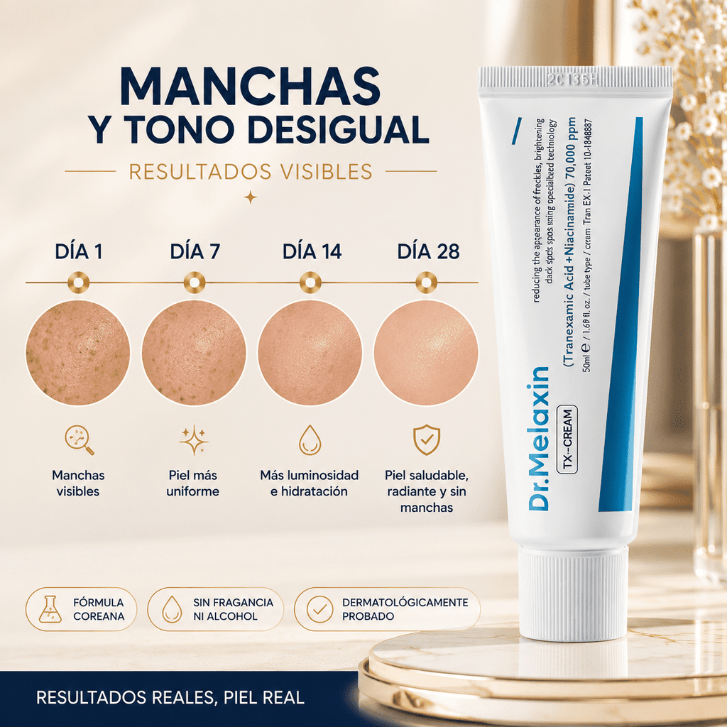 DR MELAXIN TX™  Ayuda a Reducir Manchas y Recuperar la Luminosidad Natural