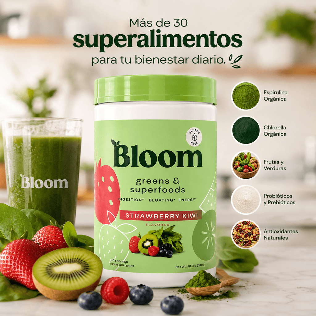 Bloom Nutrition® Greens & Superfoods™ Apoya la Salud Intestinal, la Digestión y Ayuda a Reducir la Hinchazón