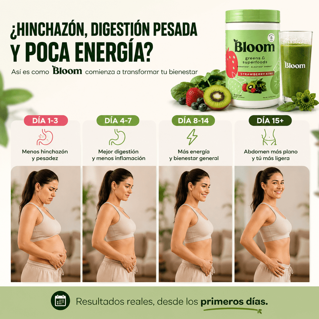Bloom Nutrition® Greens & Superfoods™ Apoya la Salud Intestinal, la Digestión y Ayuda a Reducir la Hinchazón