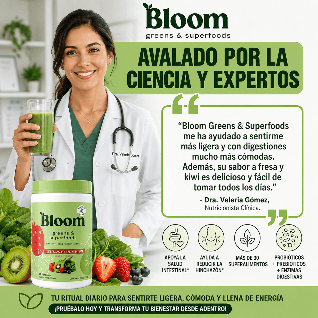 Bloom Nutrition® Greens & Superfoods™ Apoya la Salud Intestinal, la Digestión y Ayuda a Reducir la Hinchazón