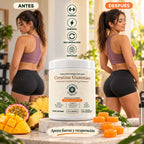 Creatina en Gomitas para Mujer - Más Fuerza, Energía y Recuperación en Cada Entrenamiento - Sabor Frutas Tropicales - 75 Gomitas