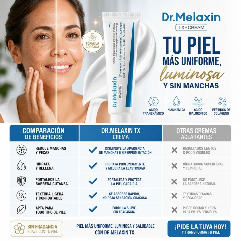 DR MELAXIN TX™  Ayuda a Reducir Manchas y Recuperar la Luminosidad Natural