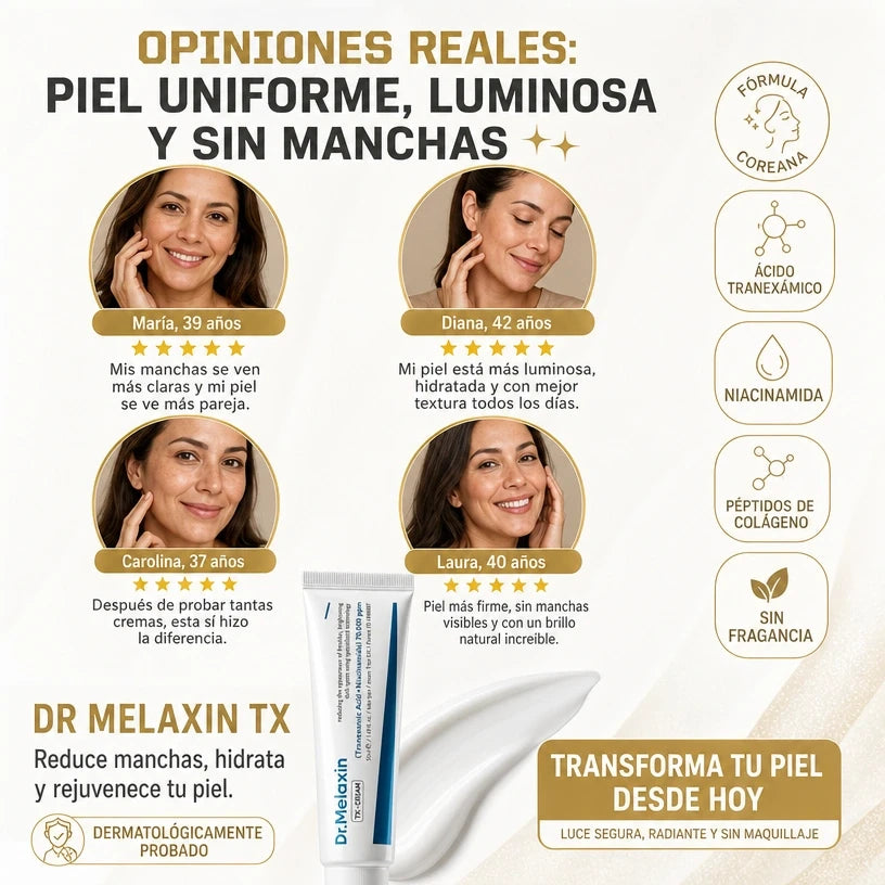 DR MELAXIN TX™  Ayuda a Reducir Manchas y Recuperar la Luminosidad Natural