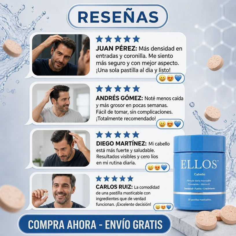 ELLOS™ Cabello | Finasteride + Minoxidil para Densidad, Fuerza y Crecimiento, Empieza hoy!!