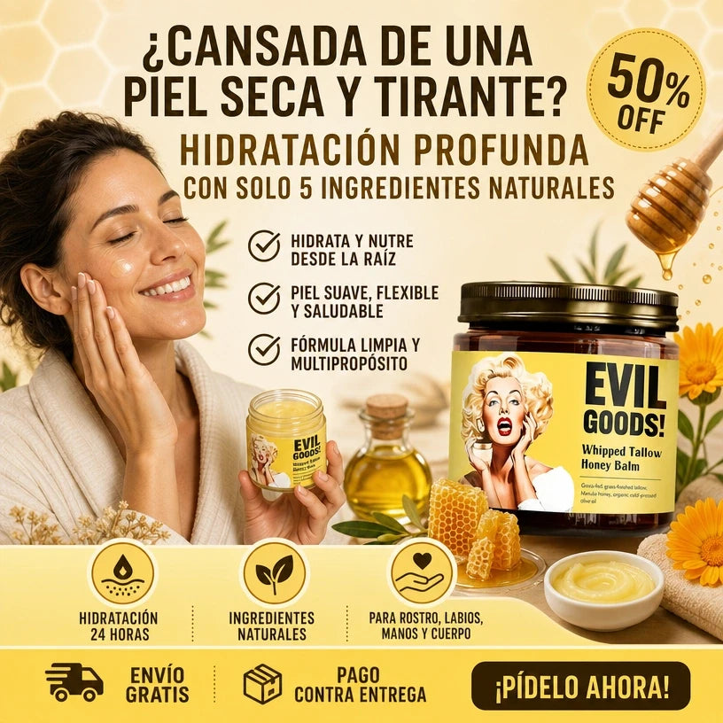 EVIL GOODS™ Bálsamo Batido de Sebo y Miel – Hidratación y Nutrición Profunda, empieza hoy!!