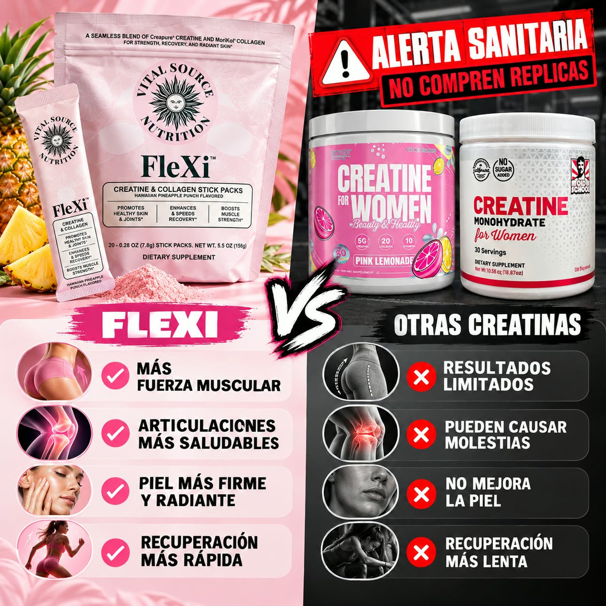 -FLEXI™ Creatina y Colágeno Premium, Fuerza + Belleza Diaria, empieza hoy.